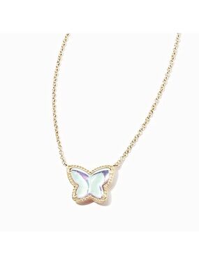 Kendra Scott Lillia Gold Butterfly Pendant Necklace with Iridescent Inlay